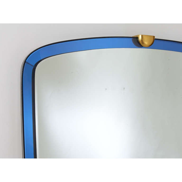 Beveled Blue Mirror by Fontana Arte