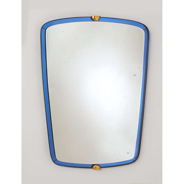 Mid-Century Modern Blue Mirror by Fontana Arte