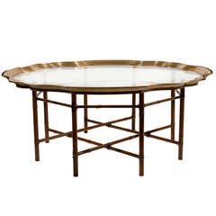 Baker Faux Bamboo and Brass Coffee Table