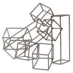 Sol LeWitt Inspired Steel Cube Sculpture