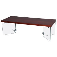 Jacques Dumond 1950s Coffee Table with Glass Legs 6