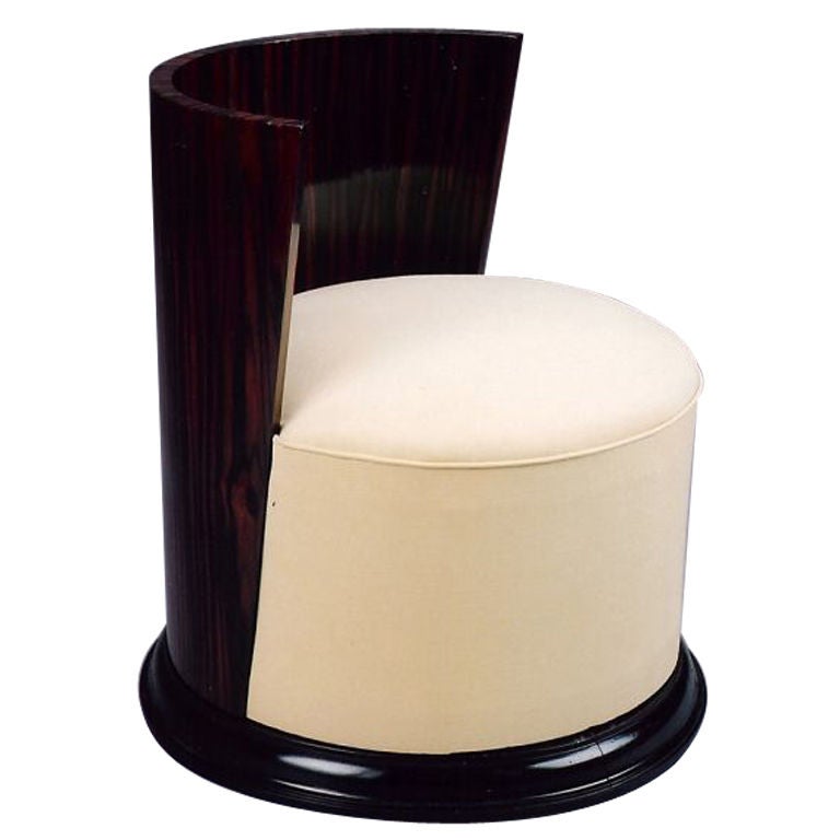 Macassar Ebony Stool, France 1930's