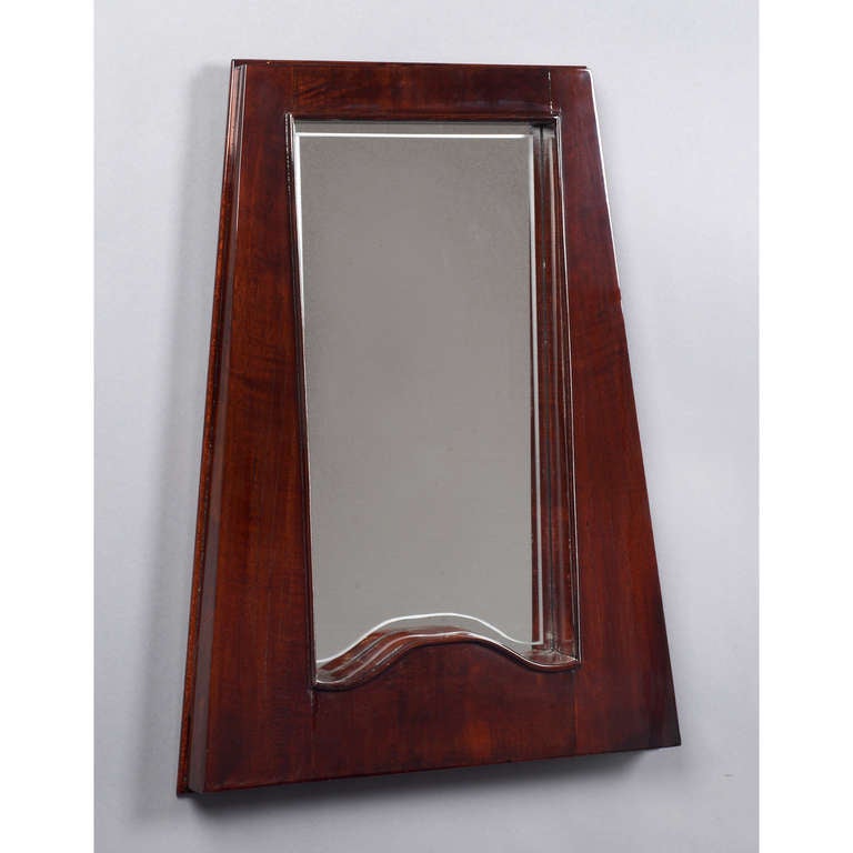 Set of Four Italian Stained Fruitwood Tapering Trapezoidal Mirrors In Excellent Condition For Sale In New York, NY