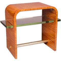 Jacques Adnet 1930s Side Table with Glass Shelf 9