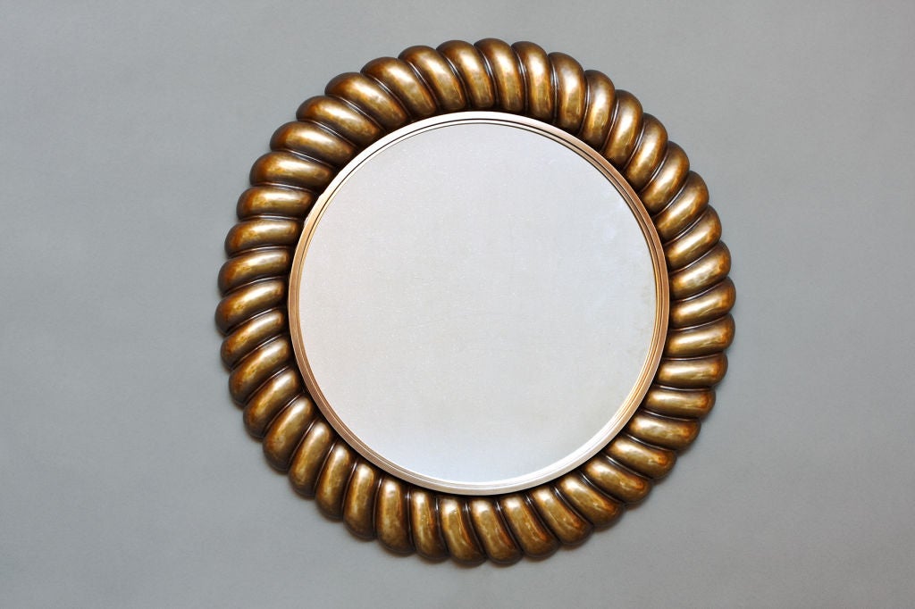 Elegant Repousse Mirror , France, 1960's