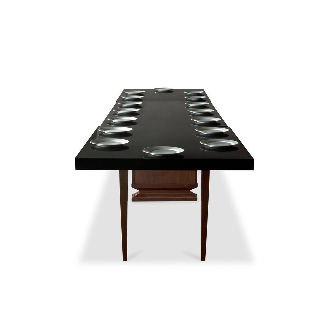 Belgian Black Marble France, 1930s Superb Marble-Top Dining Table for 16