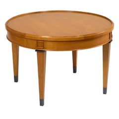 Vintage Light Wood Neoclassical Coffee Table, France, 1950s