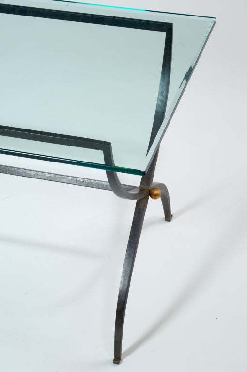 Mid-20th Century Patinated Wrought Iron Coffee Table, France, 1950's