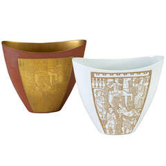 A Beautiful Pair of Finzi Porcelain Vases