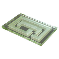 Large 1930s Jean Luce Glass Vide Poche Centerpiece