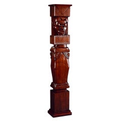 Africanist Palmwood Pedestal by Charles Combes
