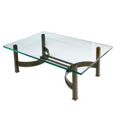 France 1950
s  Large Bronze Coffee Table