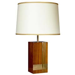 Mahogany Table Lamp, Italy 1950
s