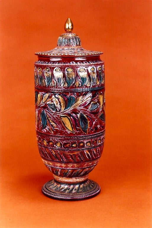 Large Covered Vase by La Maitrise De Nimy