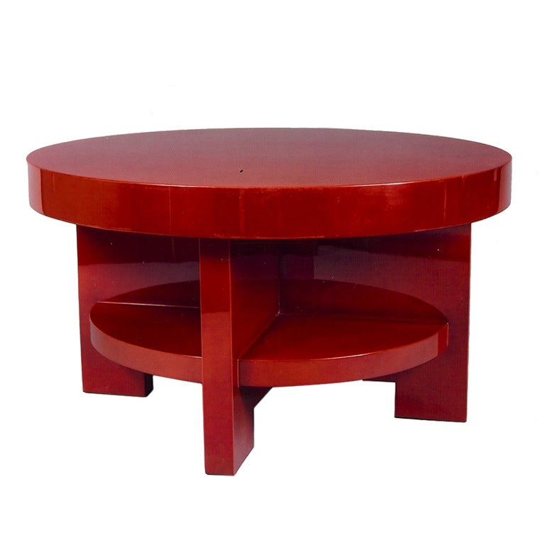 Elegant France, 1930s Constructivist Lacquered Table