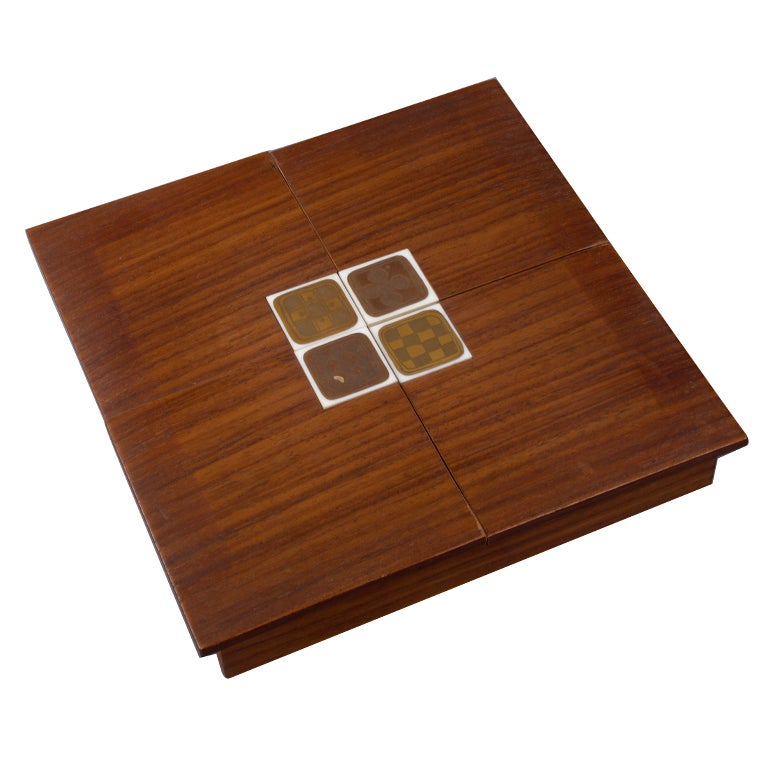 Rosenthal Box with Porcelain Tiles by Bjorn Wiinblad, 1960s For Sale