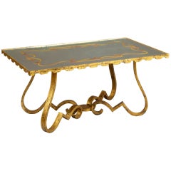 Baroque Gilt Wrought Iron Coffee Table