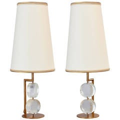 Limited Edition Pair of Etched Glass Lamps by Roberto Rida 6