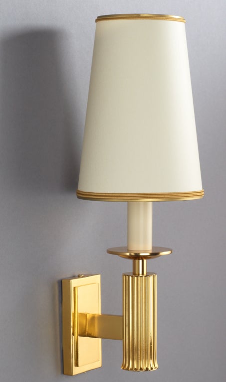 1950's Pair of French Fluted Sconces