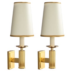 1950's Pair of French Fluted Sconces