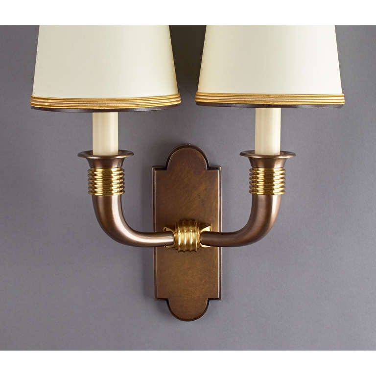 Rare Pair of Bronze Sconces by Dominique In Excellent Condition In New York, NY