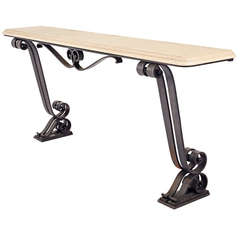 Important French 1940s Wrought Iron Console