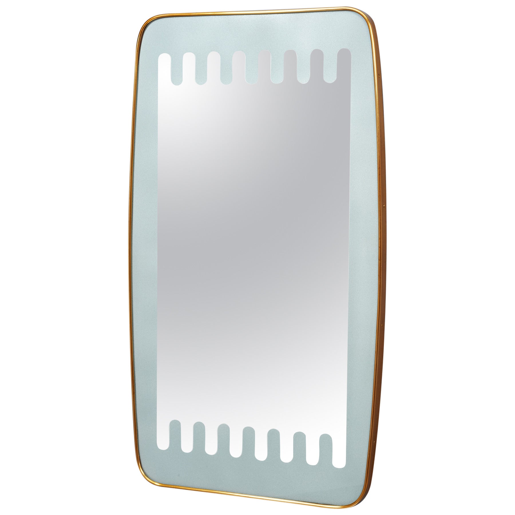 Italian 1950s Mirror with Wave Pattern