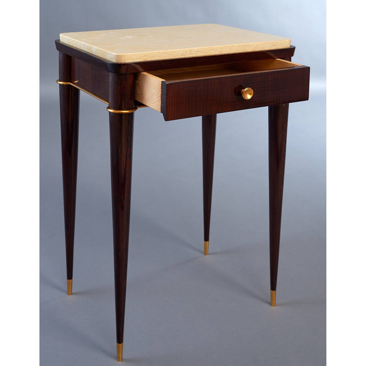 Stained Stunning Pair of 1940's French Side Tables by Batistin Spade 
