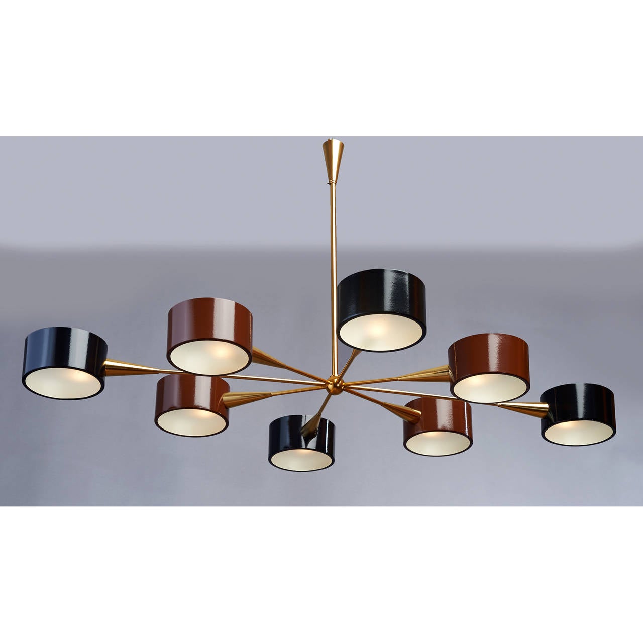 Brass Eight Light Italian 1950s Chandelier