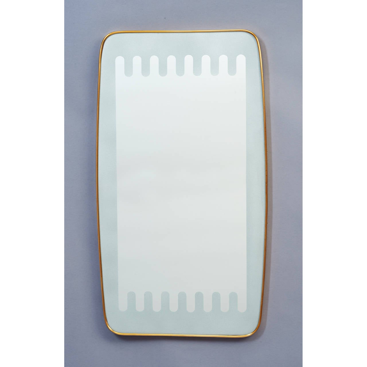 Mid-Century Modern Italian 1950s Mirror with Wave Pattern