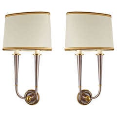 Pair of Tall Tapered Genet Michon Sconces