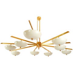 Large Nine-Branch Italian 1950s Chandelier