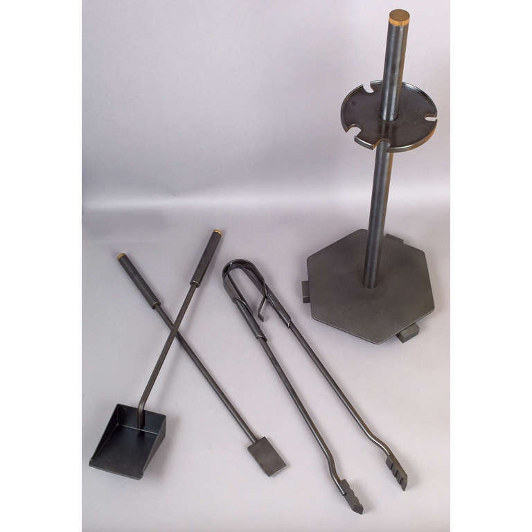 Late 20th Century Set Of Fireplace Tools By Tobia and Afra Scarpa