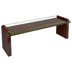 Important 1930s Macassar Ebony and Glass Coffee Table by Jacques Adnet 6