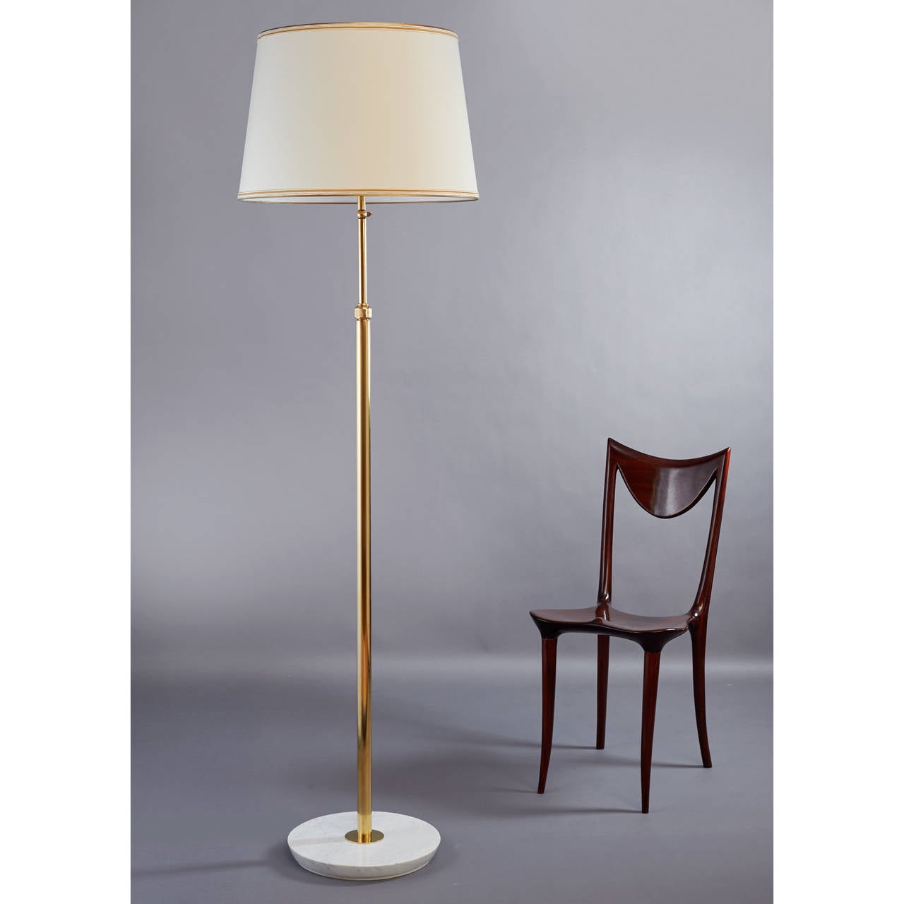 Polished Transformable Floor Lamp by Oluce, Italy 1940s
