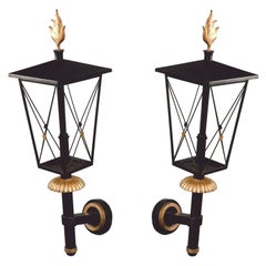 Important Pair of 1950s Wrought Iron Sconces by Gilbert Poillerat