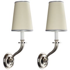 Pair of NIckled Bronze Sconces by Delisle