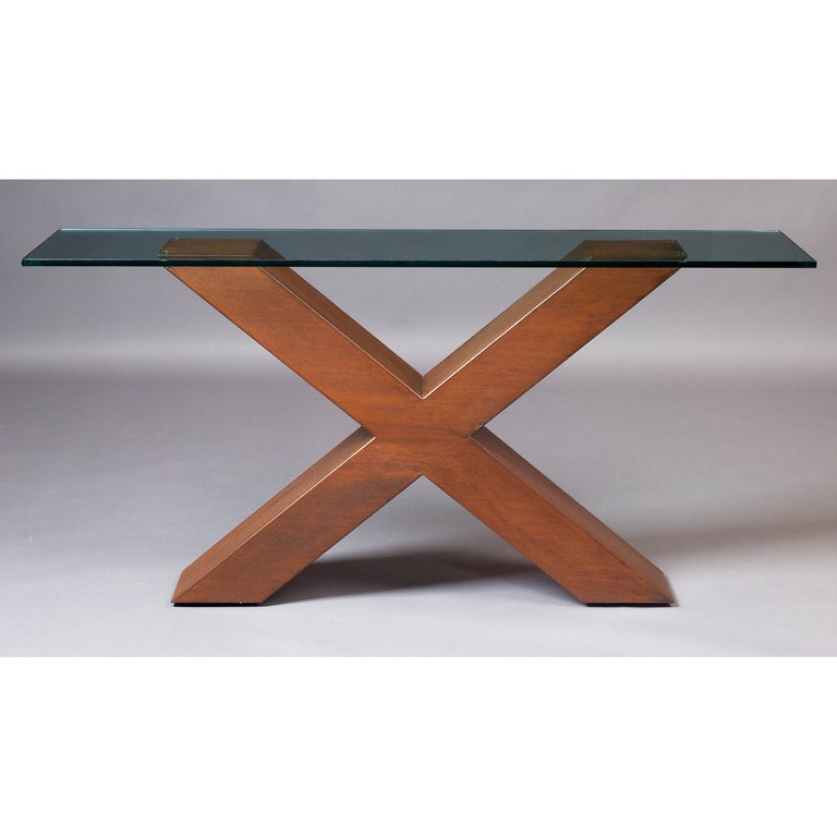 Mid-Century Modern Slim Modernist Corten Steel Console Table, France, 1970s For Sale