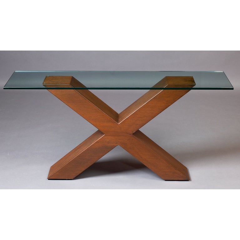 French Slim Modernist Corten Steel Console Table, France, 1970s For Sale