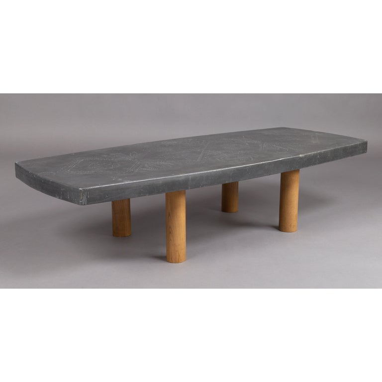 Late 20th Century Large Lead Table by Roger Capron and Jean Derval