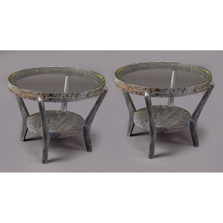 Pair of Cerused Oak Czech Tables