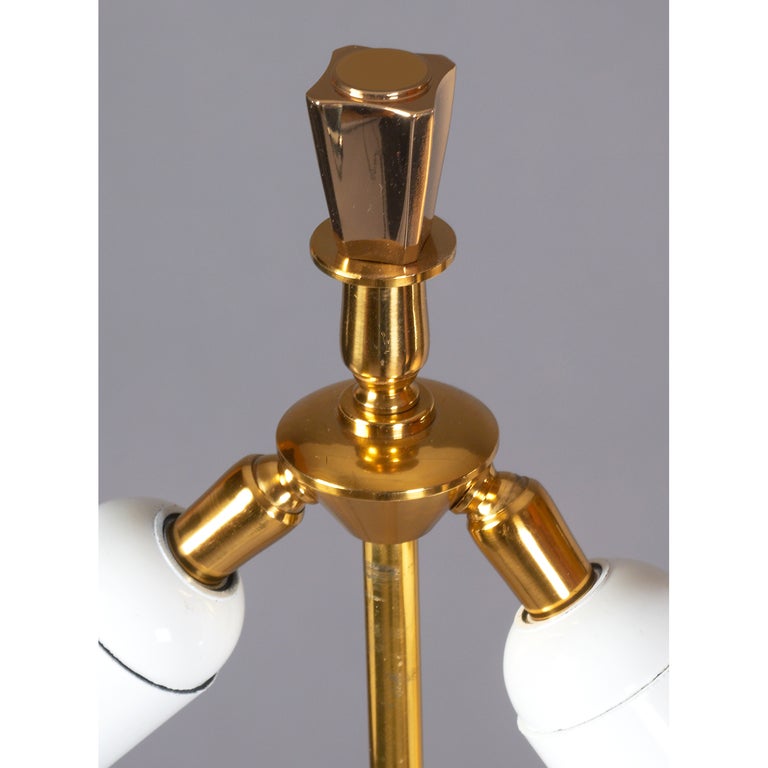 Exceptional Polished Wood Floor Lamp with Rich Bronze Mounts, France, 1930s 1