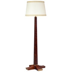 Rare Rosewood Floor Lamp with Rich Bronze Mounts, France, 1930s 7