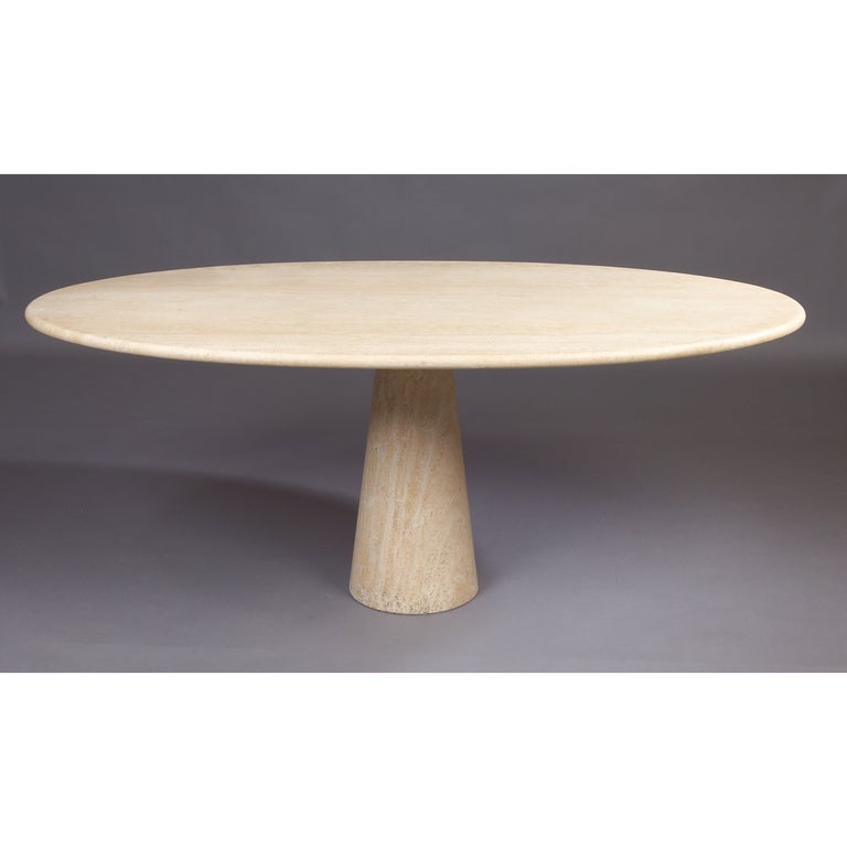 Oval Travertine Italian Dining Table