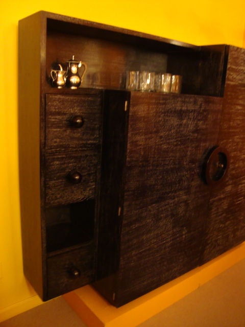 France, 1940's Cabinet in Ebonized Oak In Excellent Condition In New York, NY