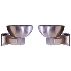 French 1930's Nickeled Sconces