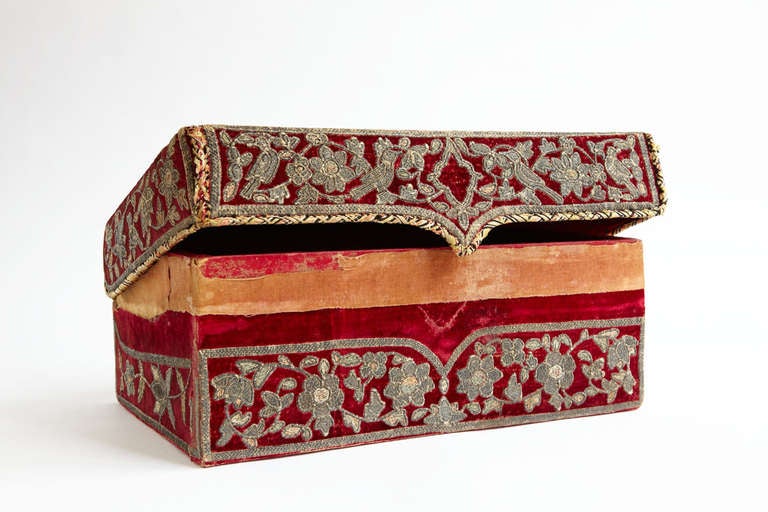 18th Century and Earlier An Early 18th Century Continental Embroidered Box