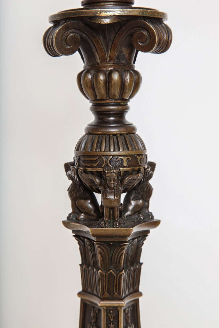 Early 19th Century English Bronze Lamp For Sale 2