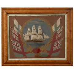 A 19th Century Maritime Woolwork Picture