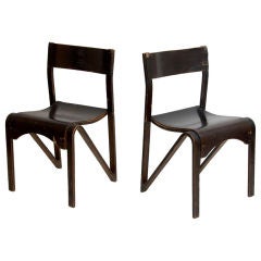 A Pair of Stacking Bent Wood chairs Vintage A Pair of Stacking Bent Wood chairs